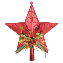 Plastic Christmas Tree Star Topper 20cm Red