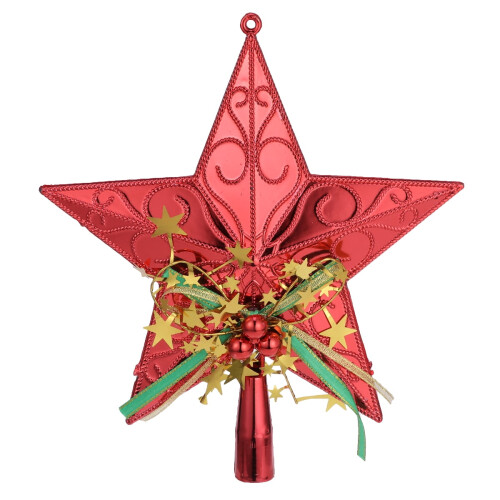 Plastic Christmas Tree Star Topper 20cm Red