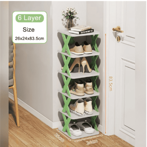 Stackable Shoe Rack Plastic Multi-Layer Storage 5-Tier