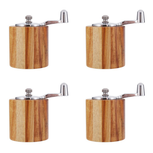 Pfeffermühle aus Holz mit Keramikrotor, 4er-Pack