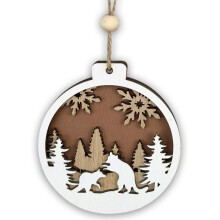Wooden Christmas Ornament Wild Forest Animal 1 Pack
