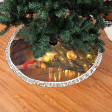Christmas tree skirt fringed lace 30 inch