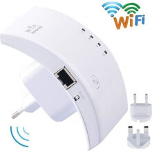 Wi-Fi repeater, 300 Mbps draadloze Wi-Fi extender, langeafstandsversterker/booster mini-router met WPS-knop - WR01, wit