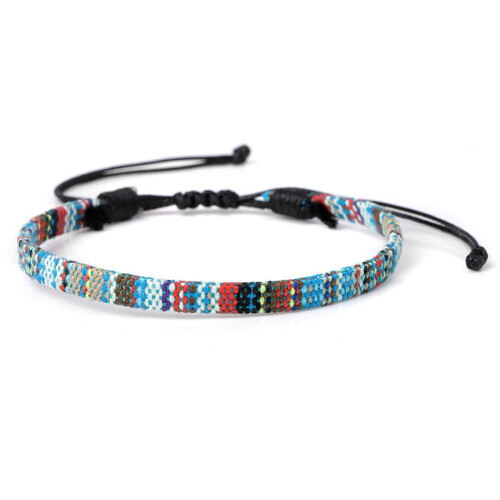 Conjunto de tornozeleiras Boho Wrap ajustáveis em tecido étnico