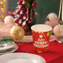 Christmas party plates and cups with Santa Claus design set