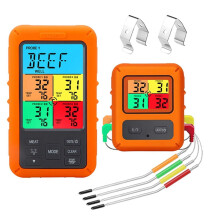 Digital barbecue meat thermometer with 4 probes