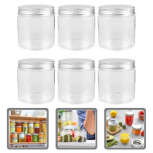 Mini hermetikkglass 225 g plast med lokk, 6-pakning