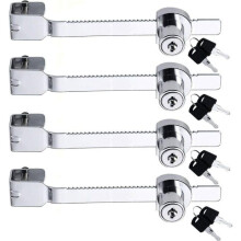 Set van 4 schuifsloten met verschillende sleutels, geschikt voor glazen vitrines, vivaria, terraria, enz.