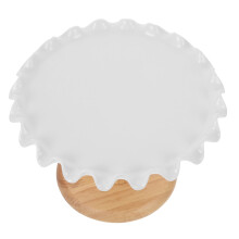 Ceramic and Wood Cake Stand 20 cm