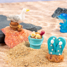 Ensemble de 3/11 ornements miniatures en résine Homerr sur le thème de la mer, compatibles avec les mini planches de surf, coquillages, oiseaux
