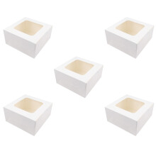 Boîte à pâtisserie en papier blanc avec fenêtre transparente 25,4 x 25,4 x 12,7 cm