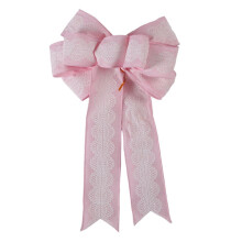 Pink Christmas tree topper bow 16x8 inches