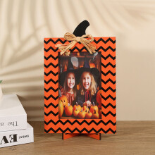 Cornice portafoto in legno per Halloween, 25x15 cm