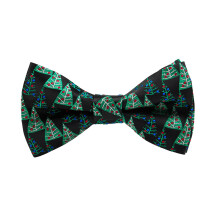 Gravata borboleta masculina em jacquard de poliéster e seda, estilo casual para as festas de fim de ano.