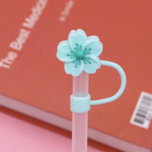 Silica Gel Straw Cap Cover Light Blue 0.4 in