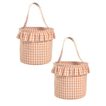 Halloween Gingham -juuttikassi, ämpäripakkaus, 2 kpl