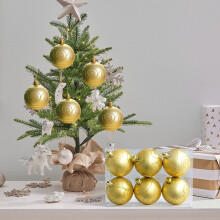 Christmas Ball Decorations Matte Gold 8cm 6pcs