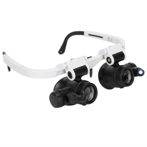 Fdit Head-Mounted Magnifying Glass with LED Light for Reading and Repair