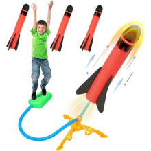 Rocket Launcher Toy - Unspecified - Kit with 3 Foam Rockets - Safe - For Children Ages 4 to 9