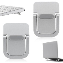 Set of 2 Mini Laptop Keyboard Holders - Self-Adhesive Keyboard Support for Most Keyboards (Silver)