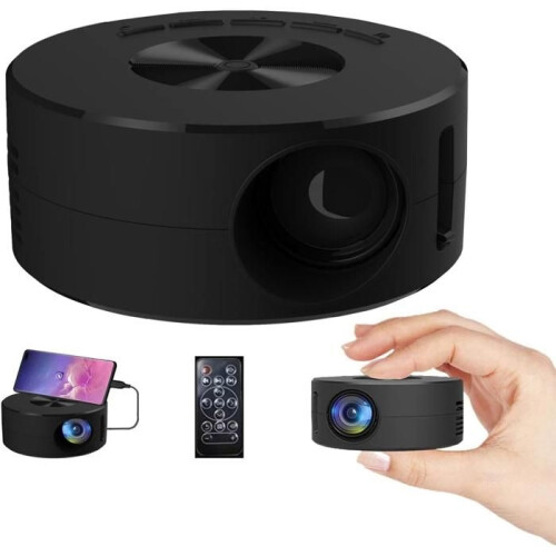 Mini portable USB projector for iPhone only with remote control, built-in speaker, audio port, compatible with iPhone