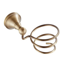 Spiral Hair Dryer Holder, Wall-Mounted Brass Hair Dryer Holder
