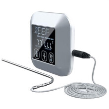 Digital Touchscreen Kitchen Thermometer for Meat, Poultry, Fish, Long Wire Probe, Cooking in Pan, Oven, Smoker