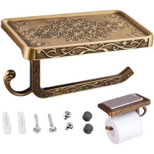 Antique Brass Toilet Paper Holder, Mobile Bathroom Stand, Tissue Paper Roll Holder, Paper Towel Holder