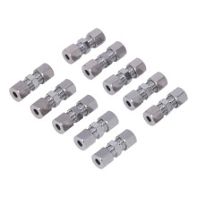 Zerone 10-piece brake hose connector, chrome-plated copper brake line connector, brake hose fitting for brake tube