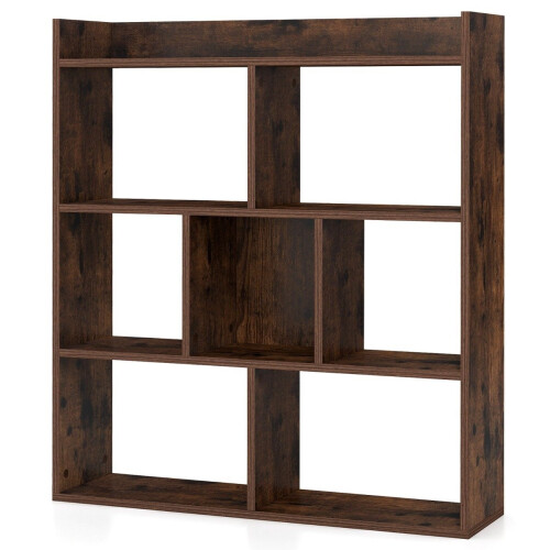 Bookshelf with 7 Cubes, 80x20x90 cm, Coffee Finish