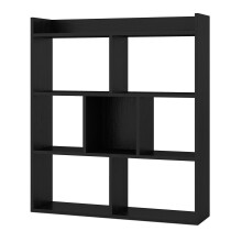 Bookshelf with 7 Cubes, 80x20x90 cm, Black