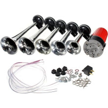 TEMPSA 5 x 12v Chrome Compressor Horn Trumpet for Truck, Car, Vehicle, Motorcycle
