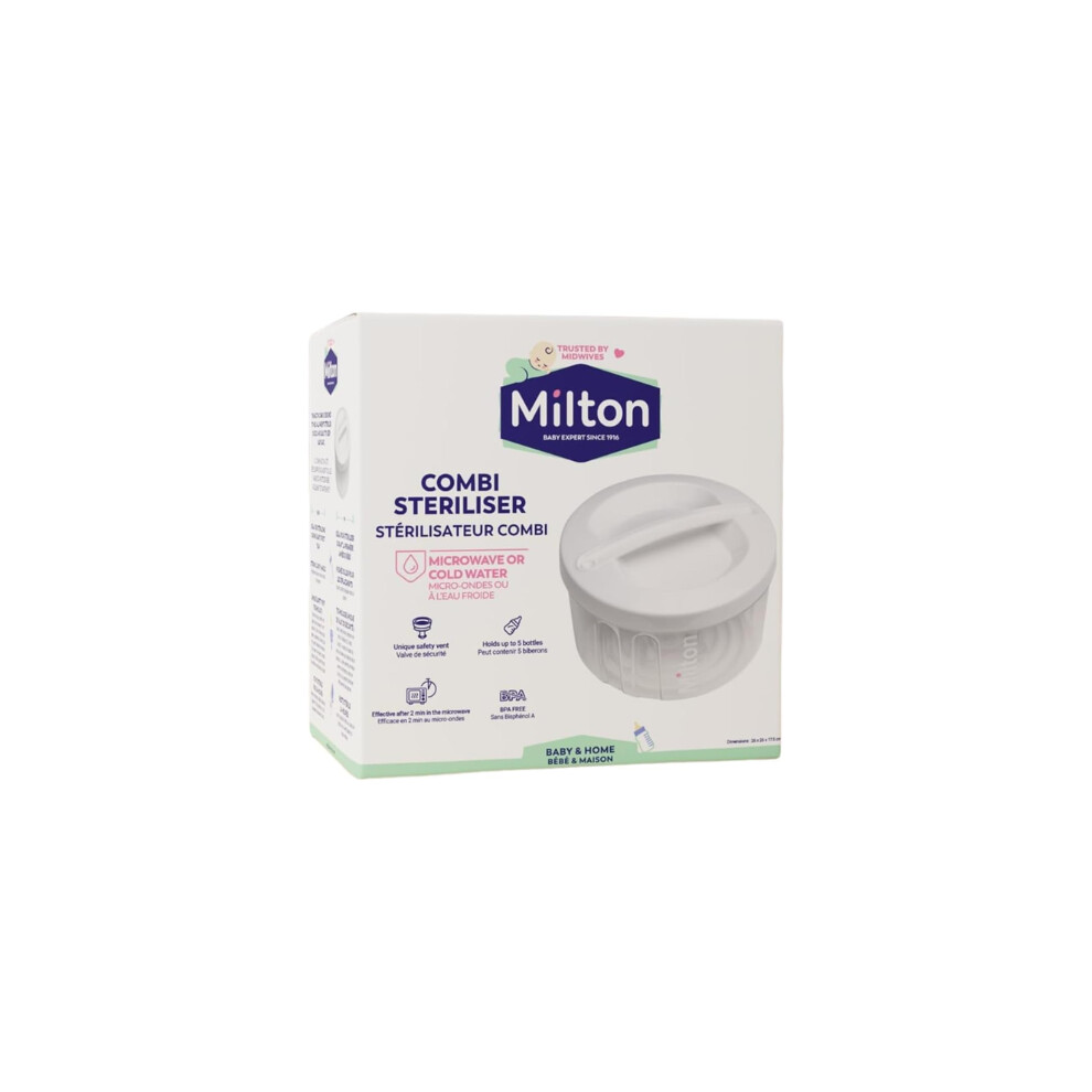 Milton White Combi Steriliser Baby Feeding Bottle Steam Sterilizer with Dryer