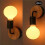 Loft Simplicity E27 LED Black Wall Light - Set of 2 1