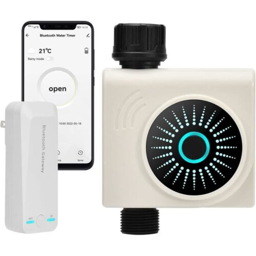 Wifi Bluetooth Irrigation Timer, Automatic Irrigation, Rain Mode, Waterproof Irrigation Timer for Outdoor Use