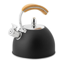 3L Whistling Teapot/Kettle for Gas and Induction Hobs, Camping Style, Black