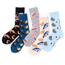 3 Pcs 3D Socks for Women, Printed Fruits, Chicken Wings, Crew Neck, Fitness Novelty, Men's Fashion Classic, Multicolor Socks