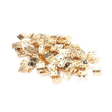 100pcs Mini Retro Metal Hinge Small Metal Accessory with Screws for DIY Jewelry Box Yellow Hardware Box