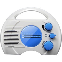 Waterproof shower radio, shower speaker with AM/FM radio, portable hanging radio (batteries not included)