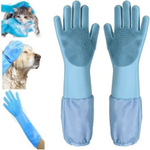 Pet grooming gloves, soft dog brushes, gloves for gentle bathing, effective washing gloves, bl