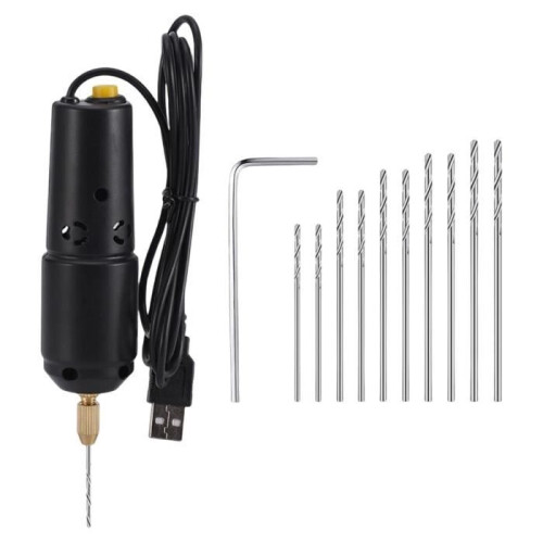 Mini electric drill - USB powered - 11,000 rpm - 10 mm drilling diameter