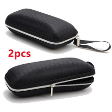 Eyeglass Case, Rigid Canvas Eyeglass Case for Myopia, Portable Reading Glasses Case, for Sunglasses, Travel, Women, Black