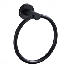 Wall-Mounted Towel Rack, Home Ring Towel Holder, Round Stainless Steel Wall Mount, Bathroom Towel Rack, Black