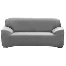 Super stretch 3-seater sofa cover, grey, 180 to 240cm