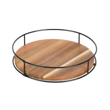 Wooden rotating tray, rotating tray for kitchen organizer, 360-degree rotating tray for countertop or table