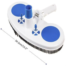 SALALIS Pool Cleaning Brush, 13-inch Weighted Pool Vacuum Head with Nylon Bristles, Detachable Garden, Blue
