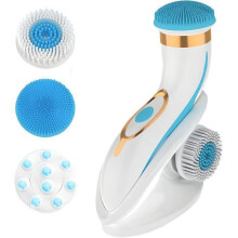 3-in-1 Electric Facial Cleansing Brush, Rechargeable Rotating Facial Brush, IPX6 Waterproof, 2 Speeds, 3