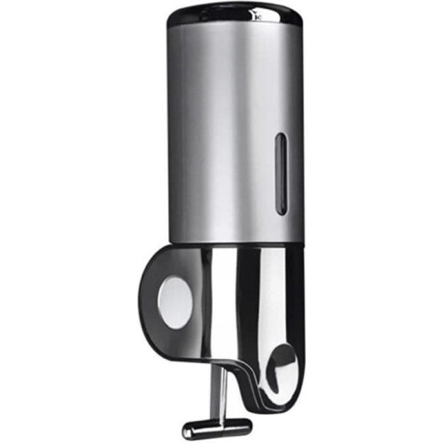 Wall-mounted soap dispenser - Silver - 400ml capacity - Stainless steel and plastic