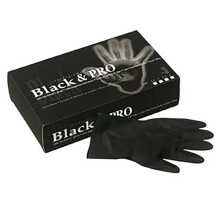 Sibel Latex Gloves, Size L 7.5, Black Latex - Hairdressing Equipment, Hair Coloring