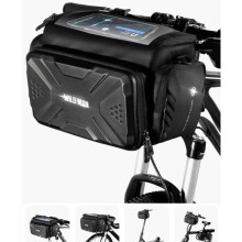 4L Bicycle Handlebar Bag - Black - Durable Double Mounting System with Removable Shoulder Strap